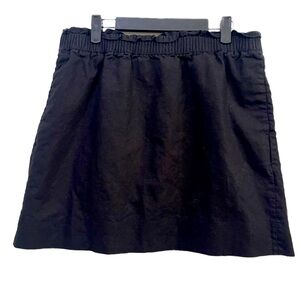 J Crew Classic black linen-blend knee length skirt Women’s Sz 12